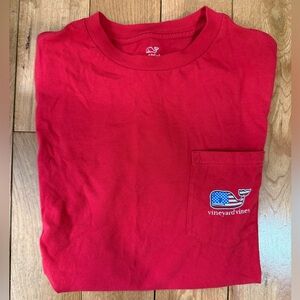 Vineyard Vines American flag red T-Shirt with Pocket and Logo